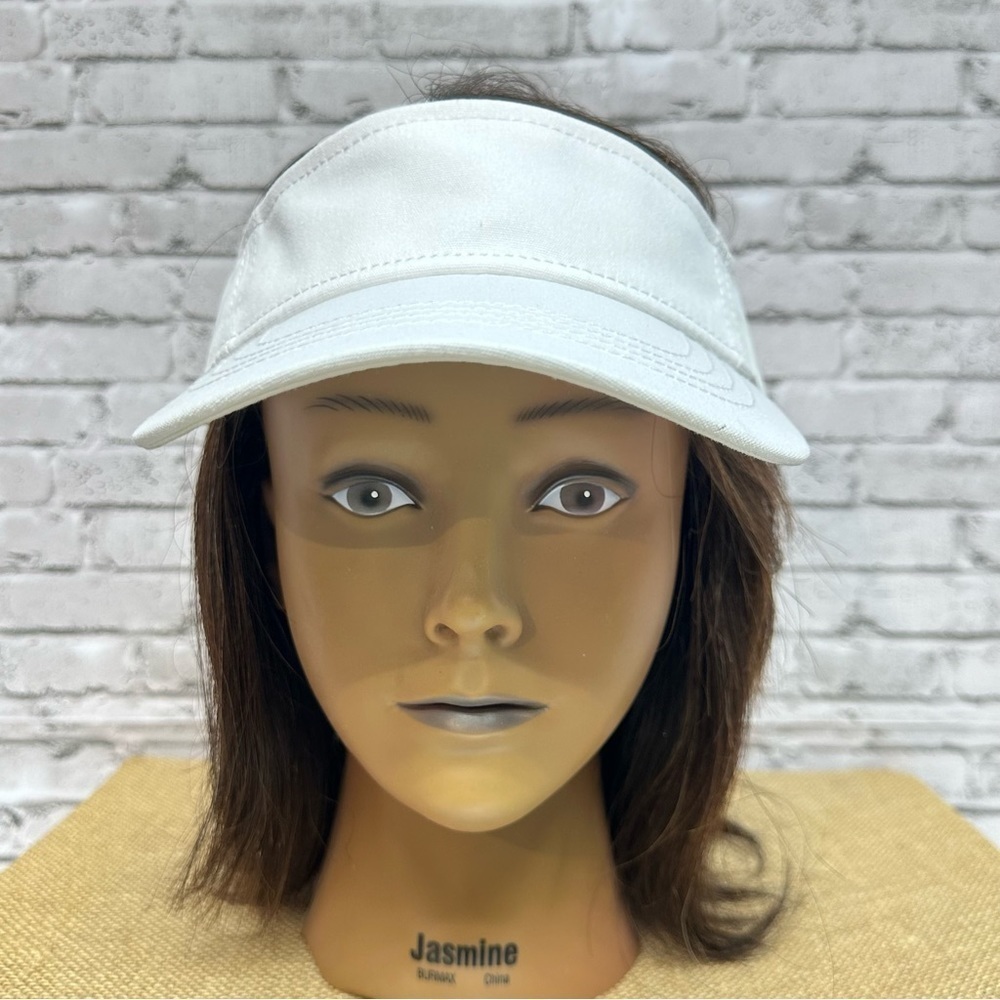 Time and Tru Women's One Size White Twill VISOR Hat Adjustable Sun Cap NEW